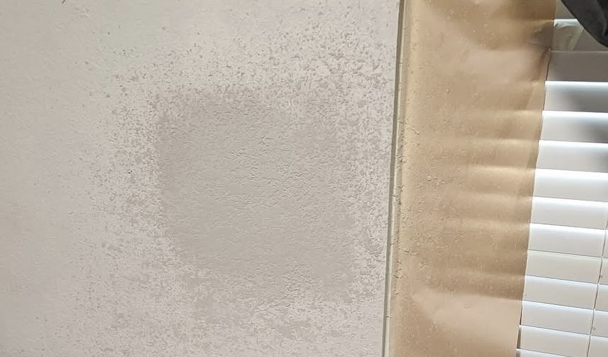 Texture matched wall patch repair